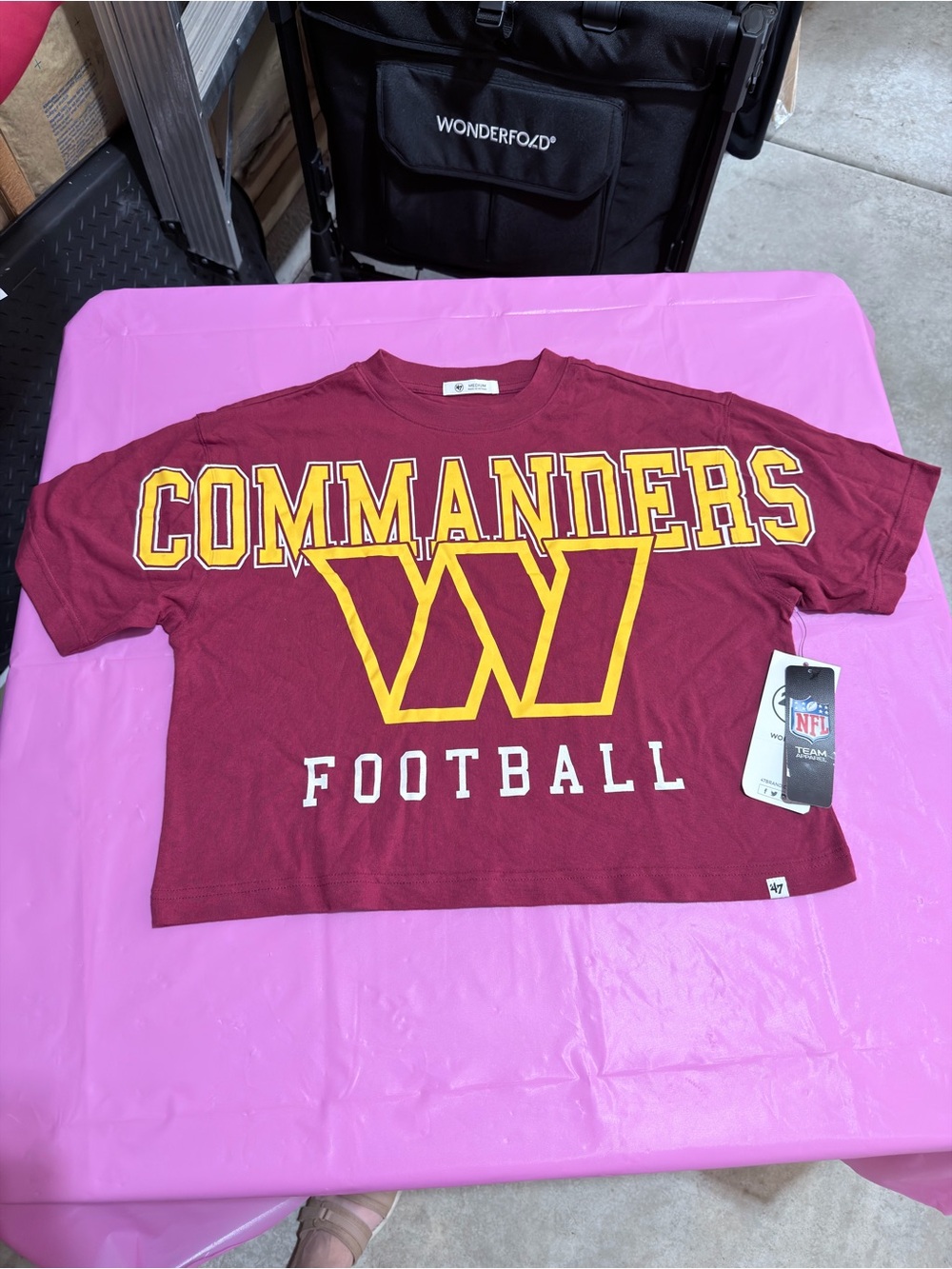 Women’s Washington Commanders Razor Red Football Crop Tee Medium - 47 Brand